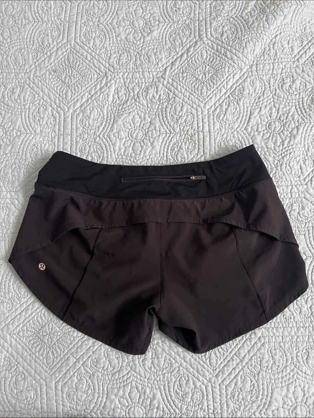 lululemon athletica Black Women's Running Shorts with Back Zip Pocket